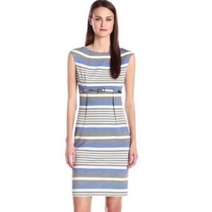 CALVIN KLEIN Striped Sheath Career Dress